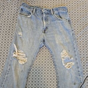 Vintge Distressed Levi's 517 Mens Light Blue 32x30